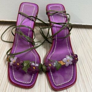 Vintage Valentino Garavani Flower Strappy Heels